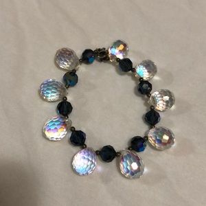 Swarovski bracelet, clear white and blue color